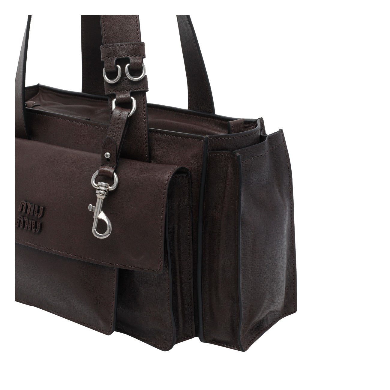 Miu Miu Women Utilitaire Shopping Bag With Miu Miu Logo
