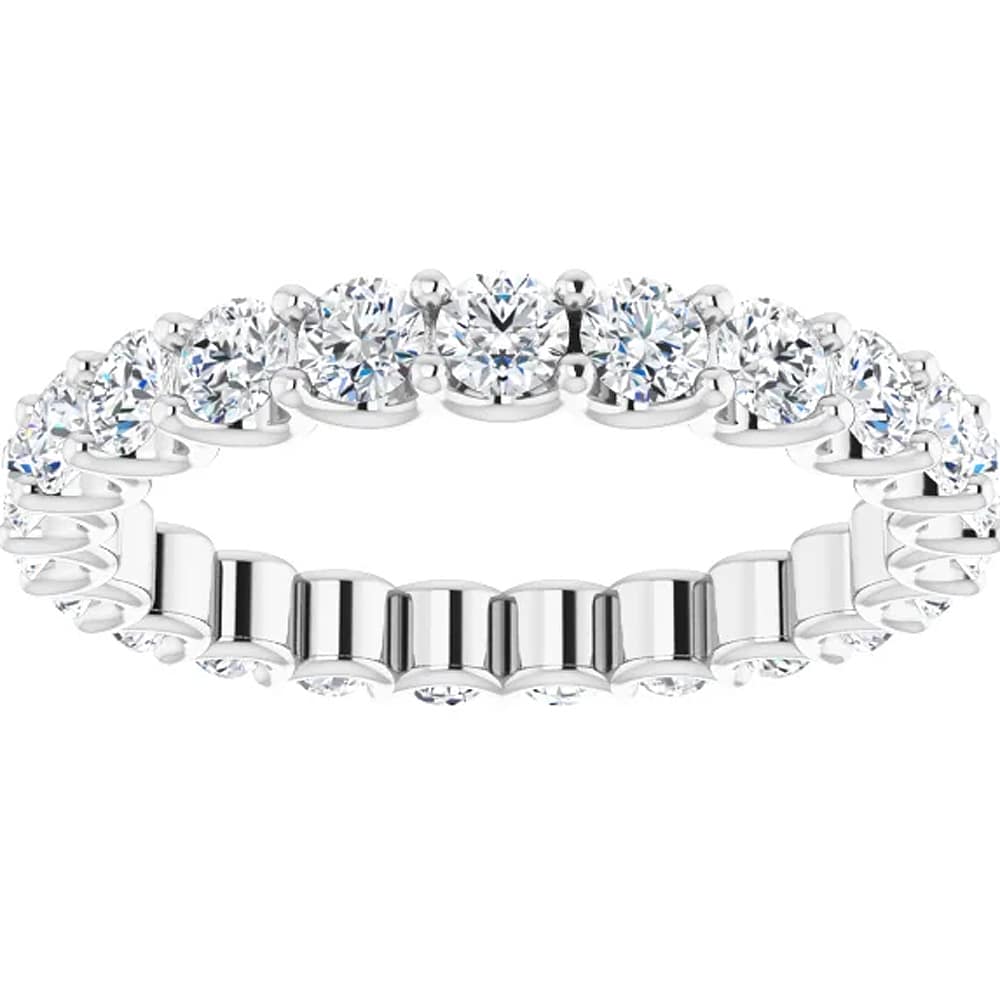 1 1/2Ct Natural Diamond Certified Eternity Ring Wedding 14k White Gold Size 4 Size: 4