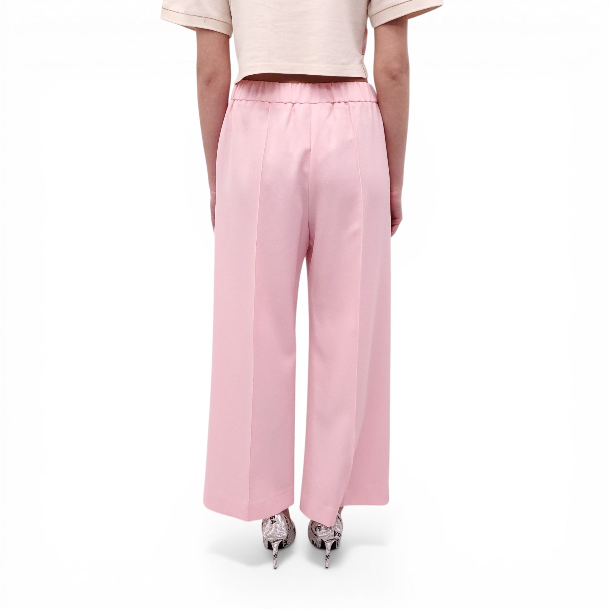 AREA PINK TROUSERS WITH CRYSTAL DETAILS - SIZE M