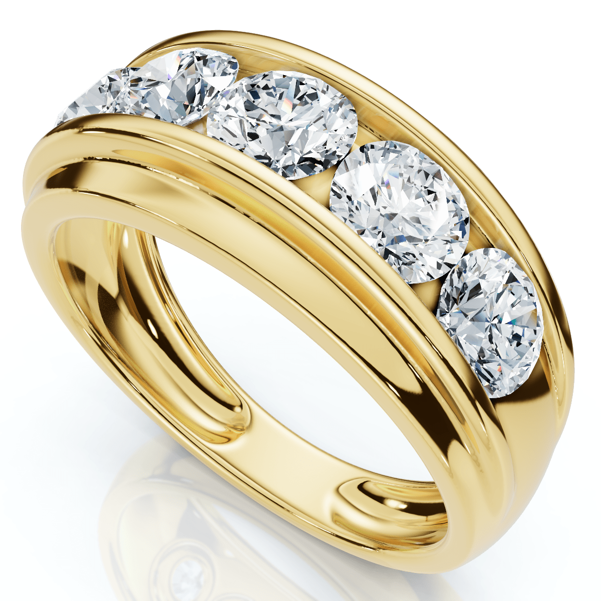 Men's 2Ct Diamond Accented Wedding Anniversary Ring 10k Gold Lab Grown