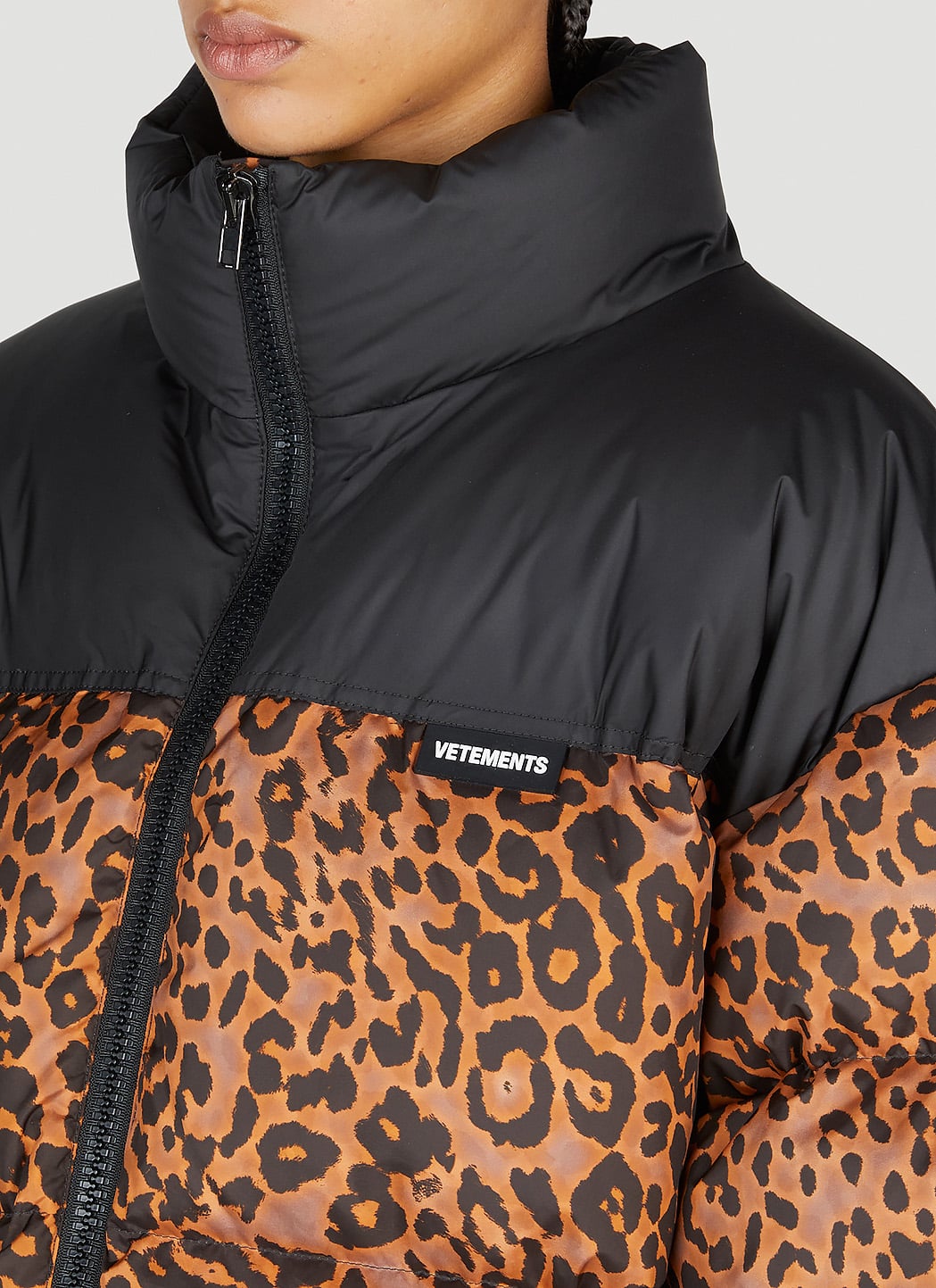 Vetements Women Leopard Print Puffer Jacket