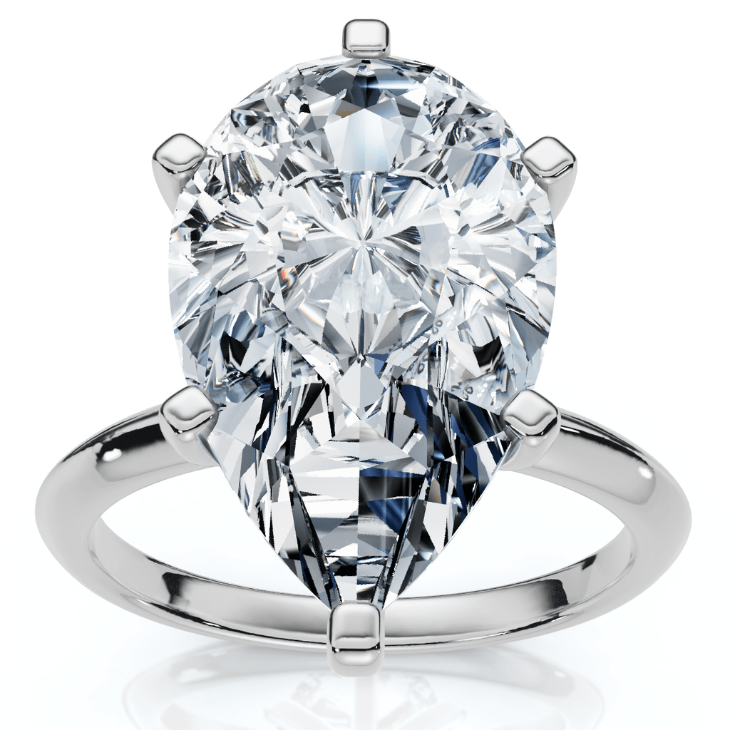 Certified 5Ct Pear Solitaire Diamond Engagement Ring 14k Gold or PT Lab Grown