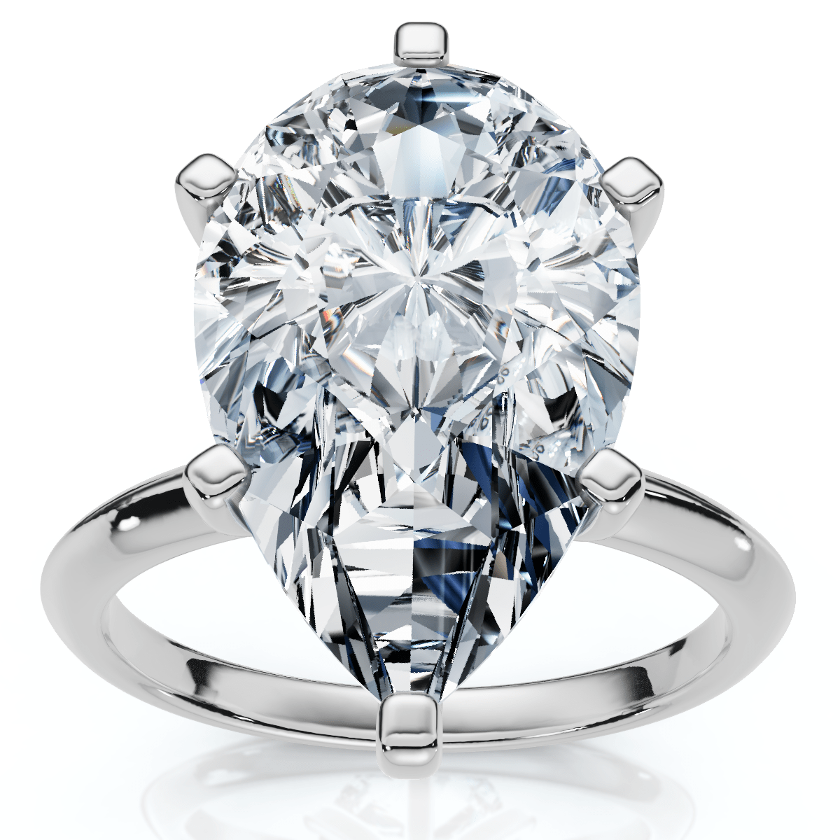 Certified 5Ct Pear Solitaire Diamond Engagement Ring 14k Gold or PT Lab Grown