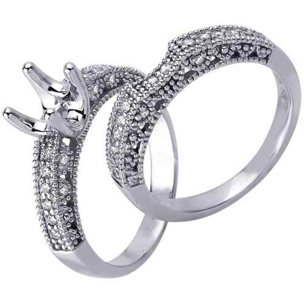 5/8ct Diamond Engagement Matching Wedding Ring Setting Size Selectable