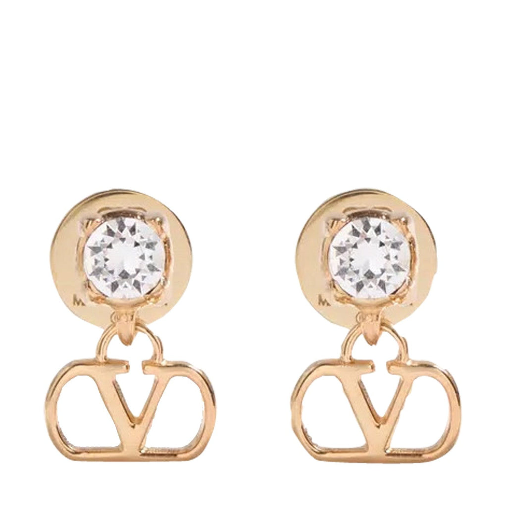 Valentino Garavani Women Vlogo Signature Metal And Swarovski Crystals Earrings