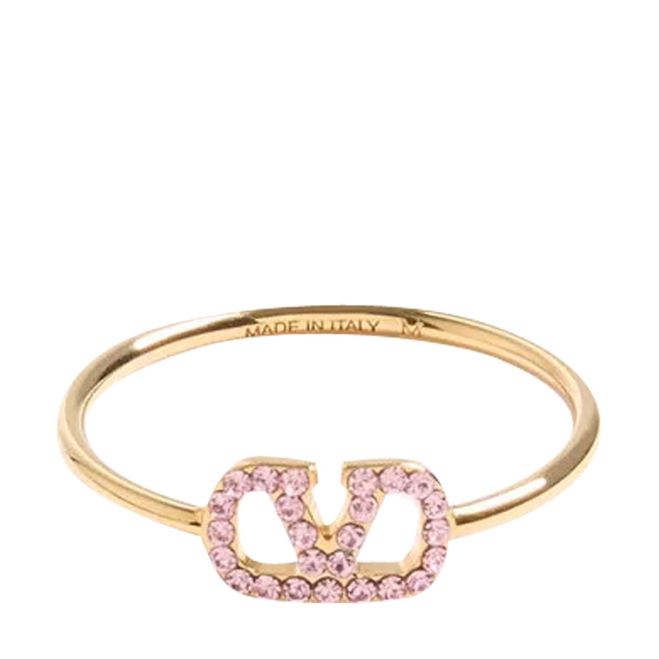 Valentino Garavani Women Vlogo Signature Metal And Swarovski Crystals Ring