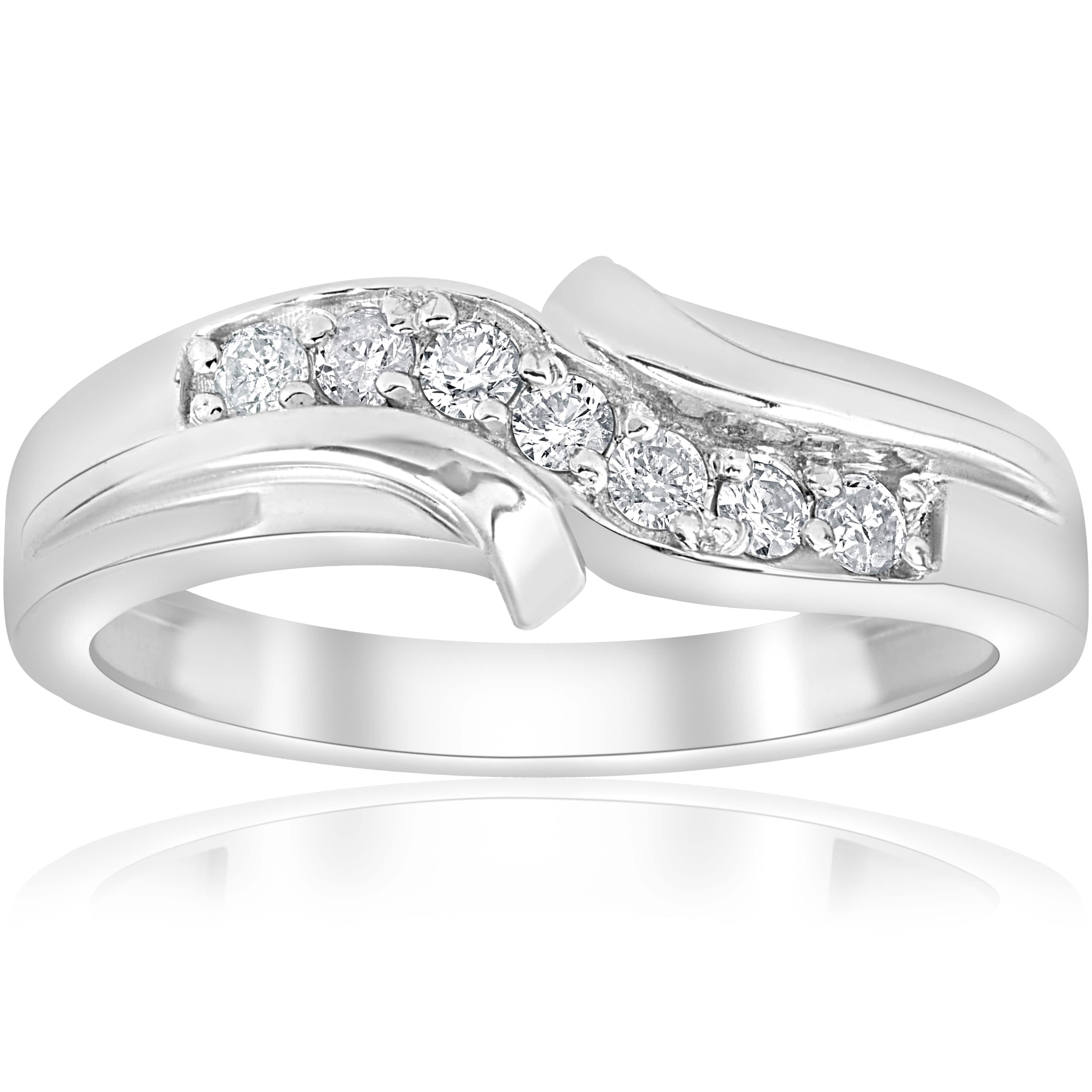 1/4ct Diamond Mens Wedding Ring 10k White Gold
