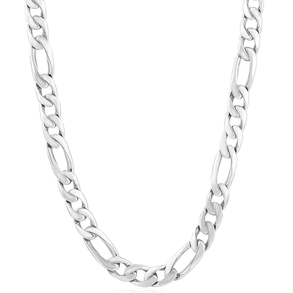 Men's Classic Figaro 14k Gold (86gram) or Platinum (161gram) 8mm Link Chain Necklace 27"