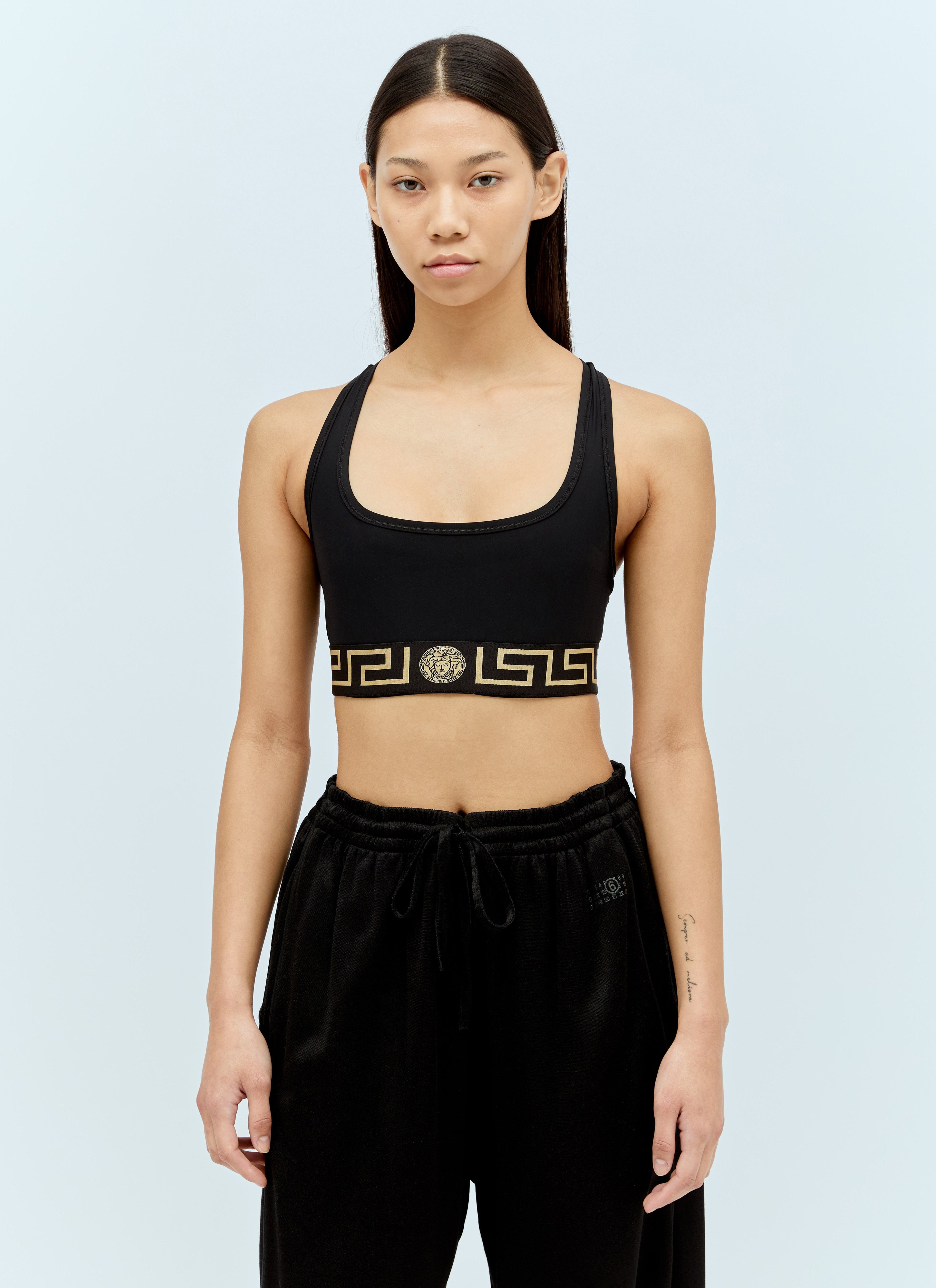 Versace Women Greca Trim Sports Bra
