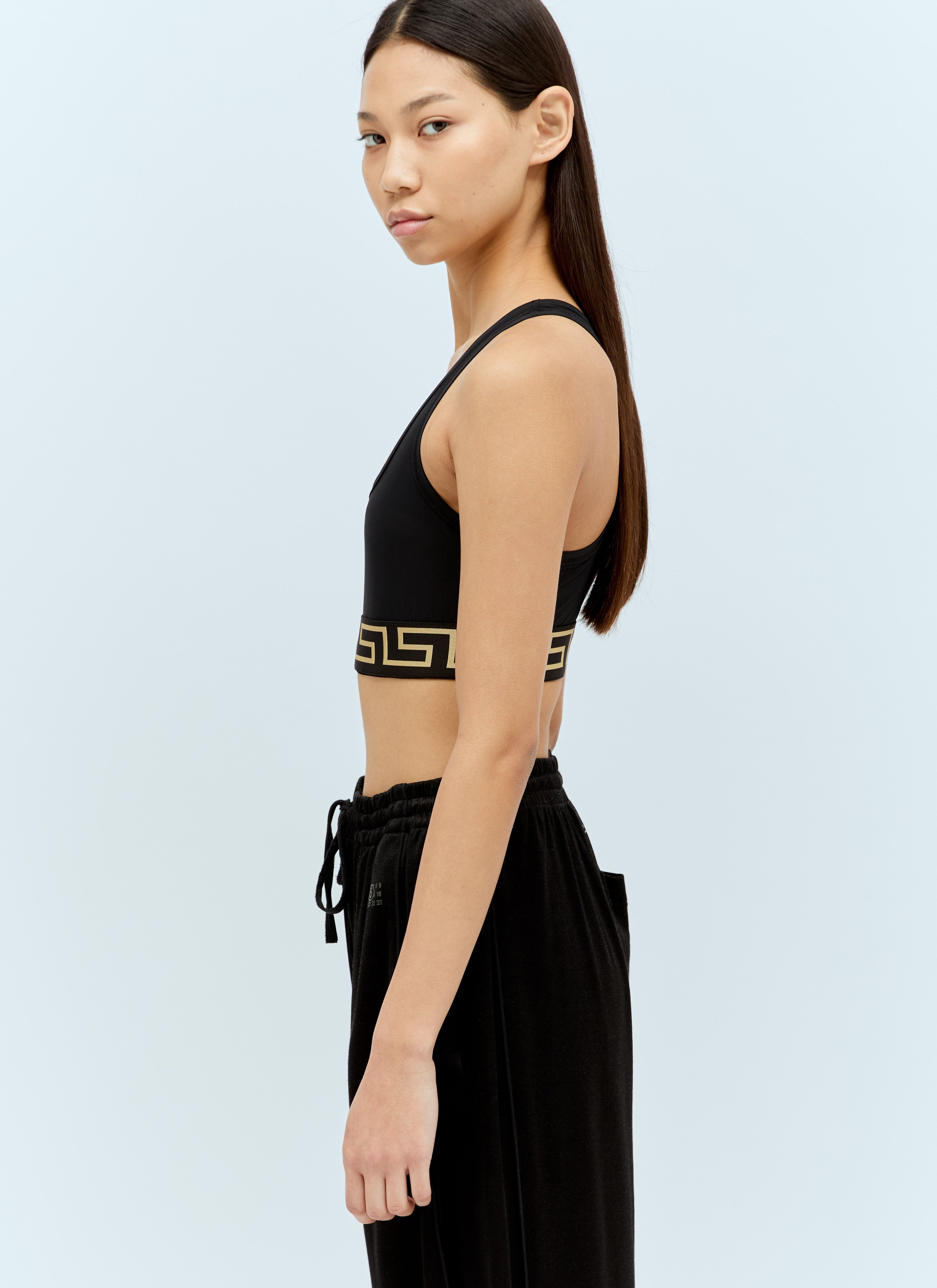 Versace Women Greca Trim Sports Bra