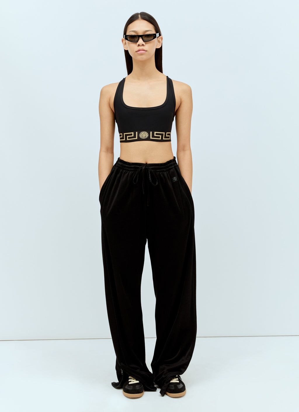 Versace Women Greca Trim Sports Bra
