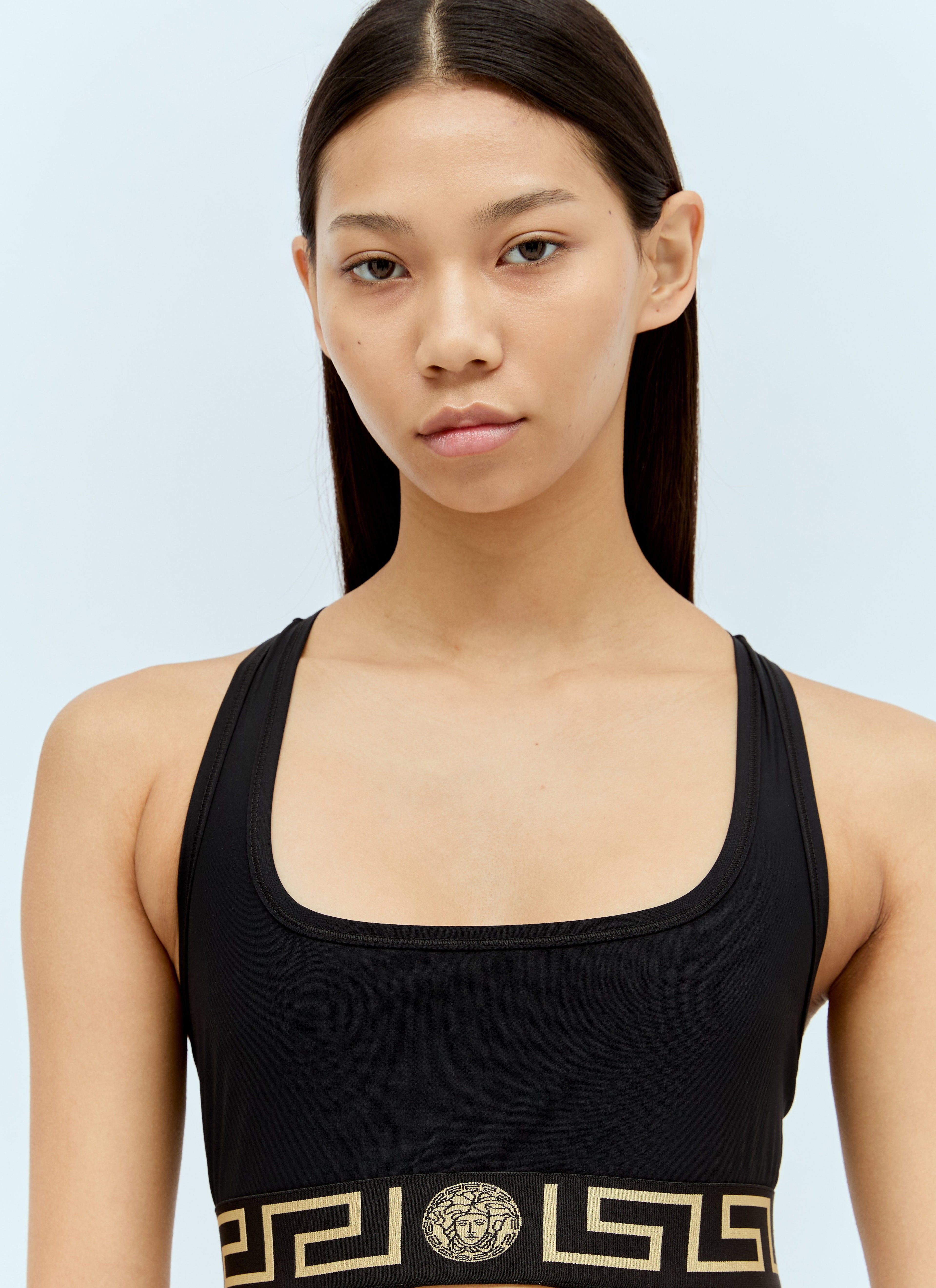 Versace Women Greca Trim Sports Bra