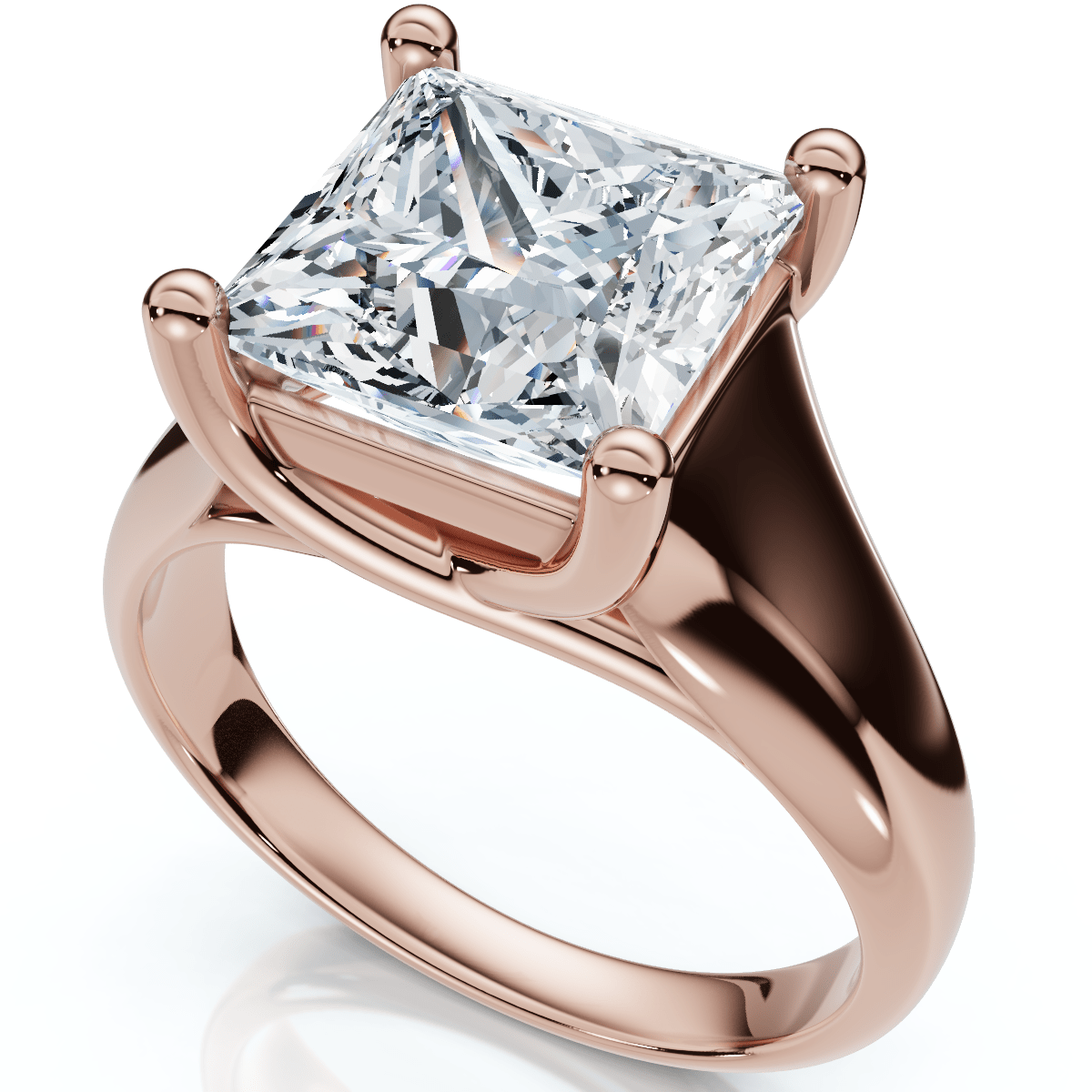 Certified 3Ct Celestia Princess Cut Diamond Engagement Ring 14k Gold Lab Grown