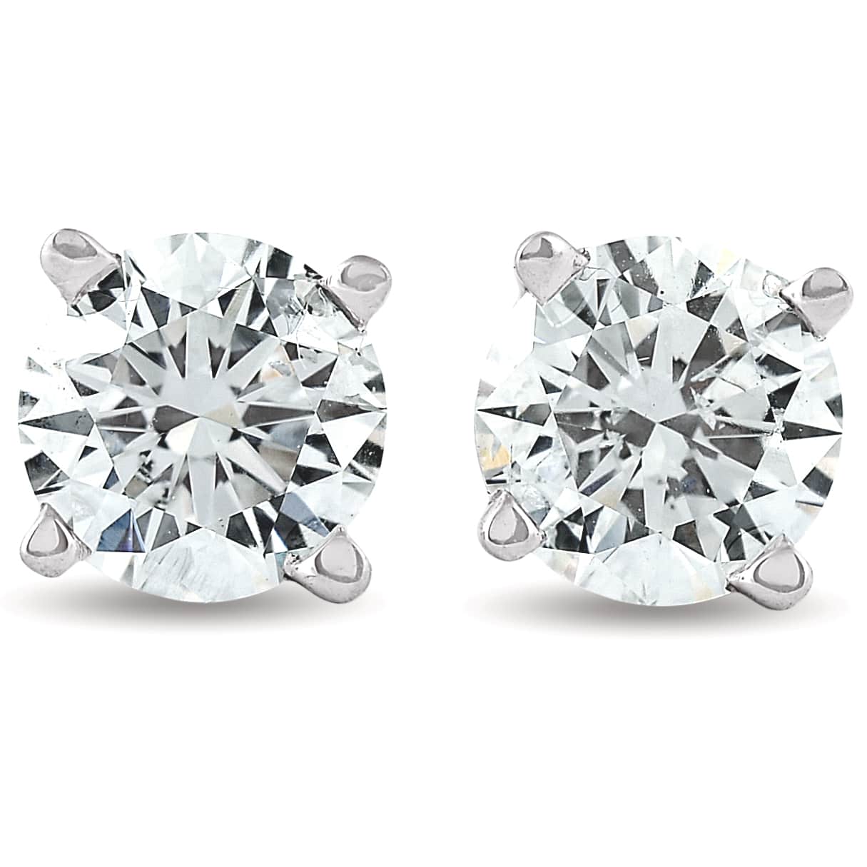 3/4 Ct Diamond Screw Back Studs 14k White Gold Lab Grown Eco Friendly