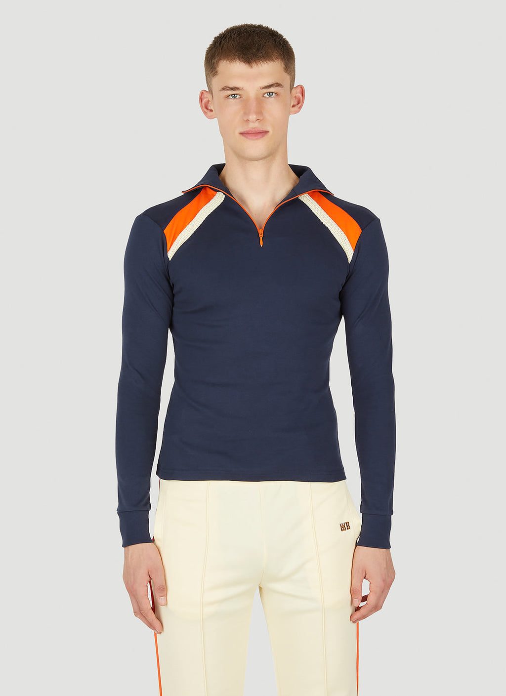 Wales Bonner Men Jazz Half Zip Top