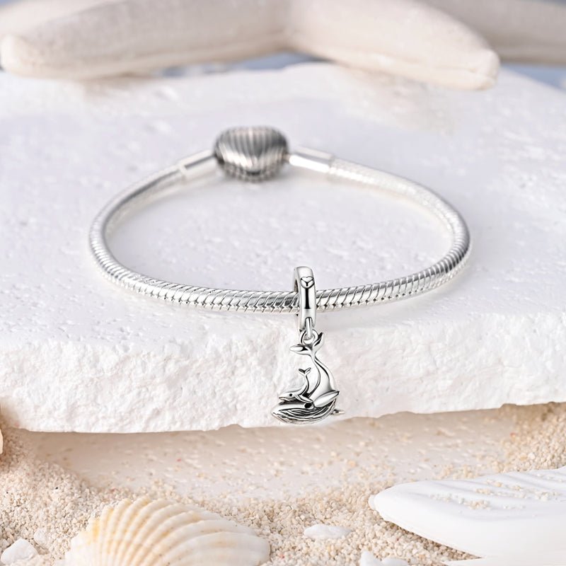 Whale Mother & Baby Dangle Charm