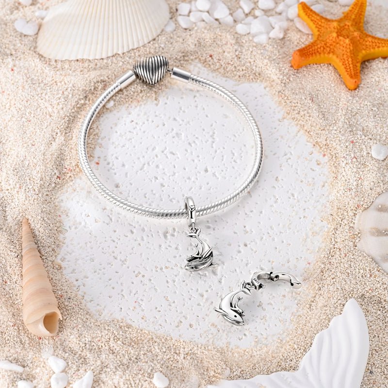 Whale Mother & Baby Dangle Charm