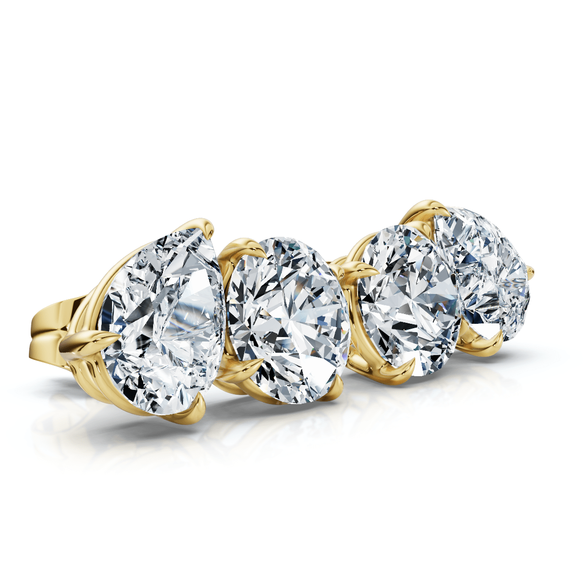1 1/3Ct Pear and Round Toi et Moi Diamond Earrings 14k Gold Lab Grown