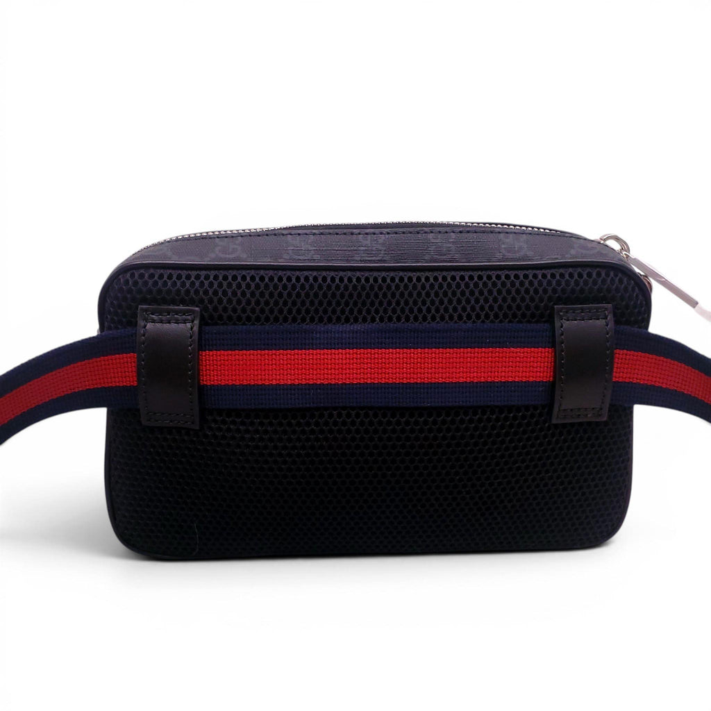 GUCCI BLACK MONOGRAM BELT BAG