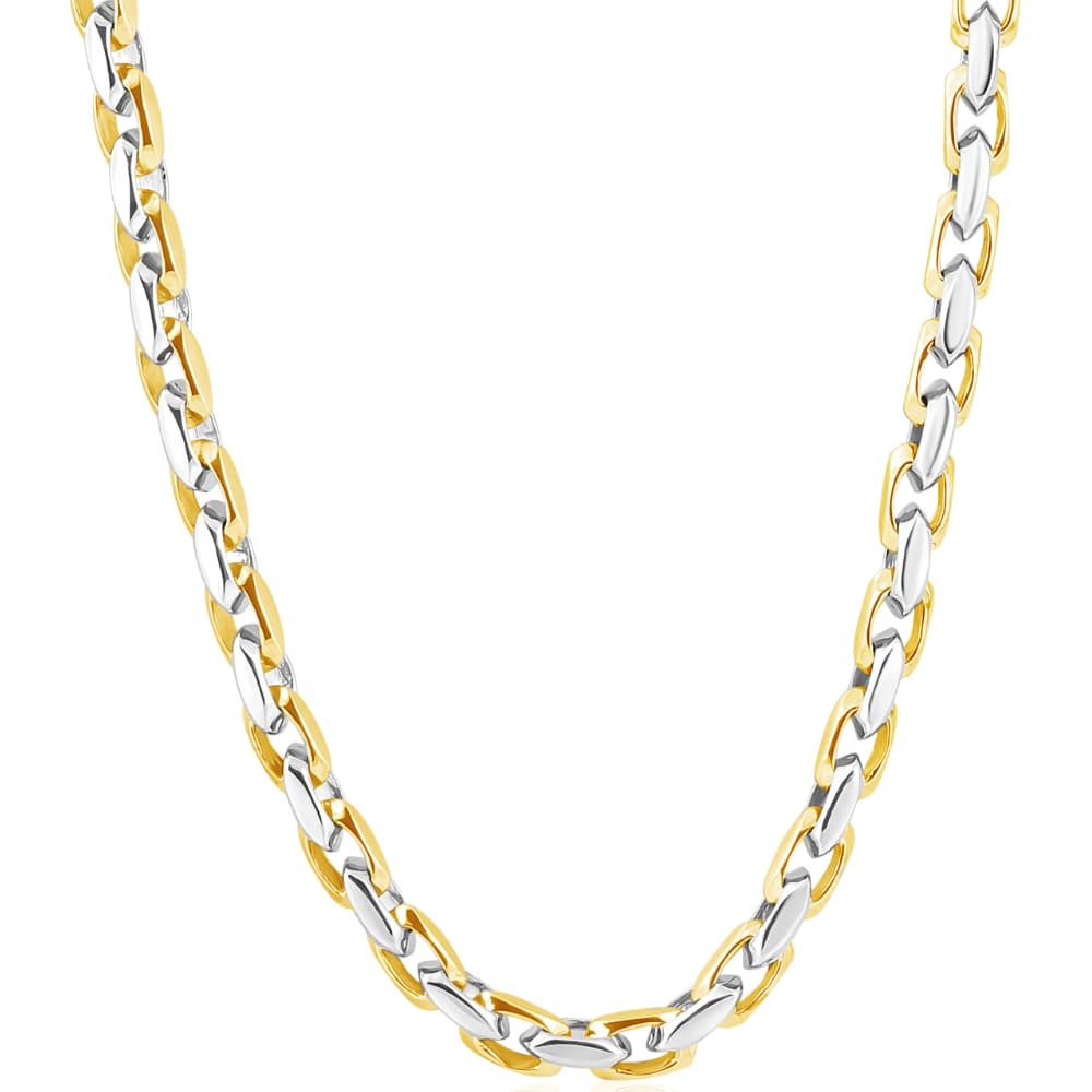 Men's Round 14k Gold (76gram) or Platinum (142gram) 6mm Link Chain Necklace 24"