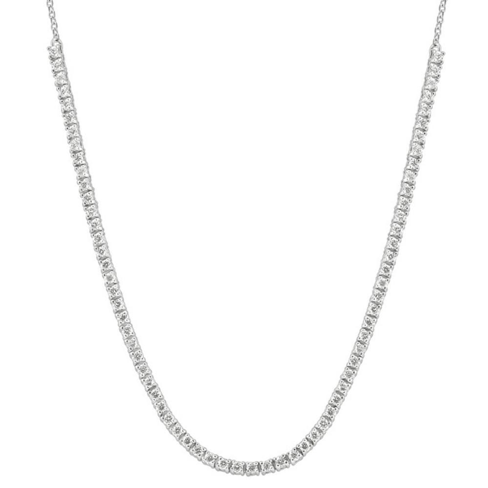 1Ct T.W. Diamond Tennis Necklace 14k White Gold 16"