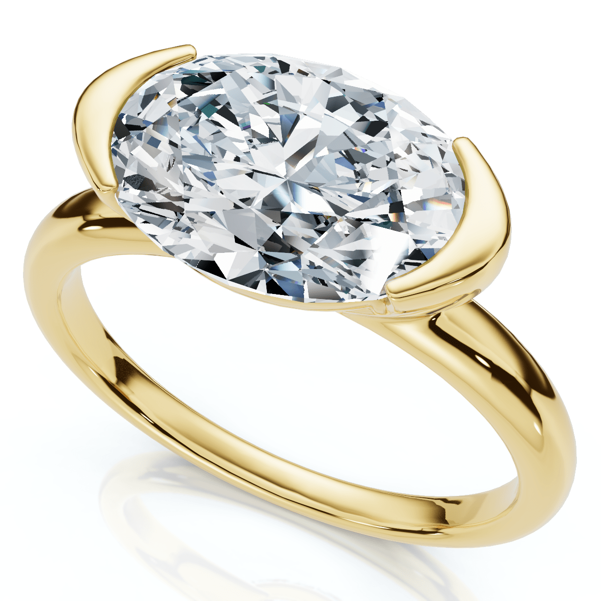 Certified 2Ct Stanza Oval Diamond Engagement Ring 14k Gold or Platinum Lab Grown