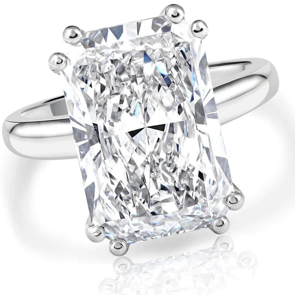 Certified 6.00Ct H/VS Radiant Cut Diamond Engagement Ring White Gold Lab Grown Size: 7