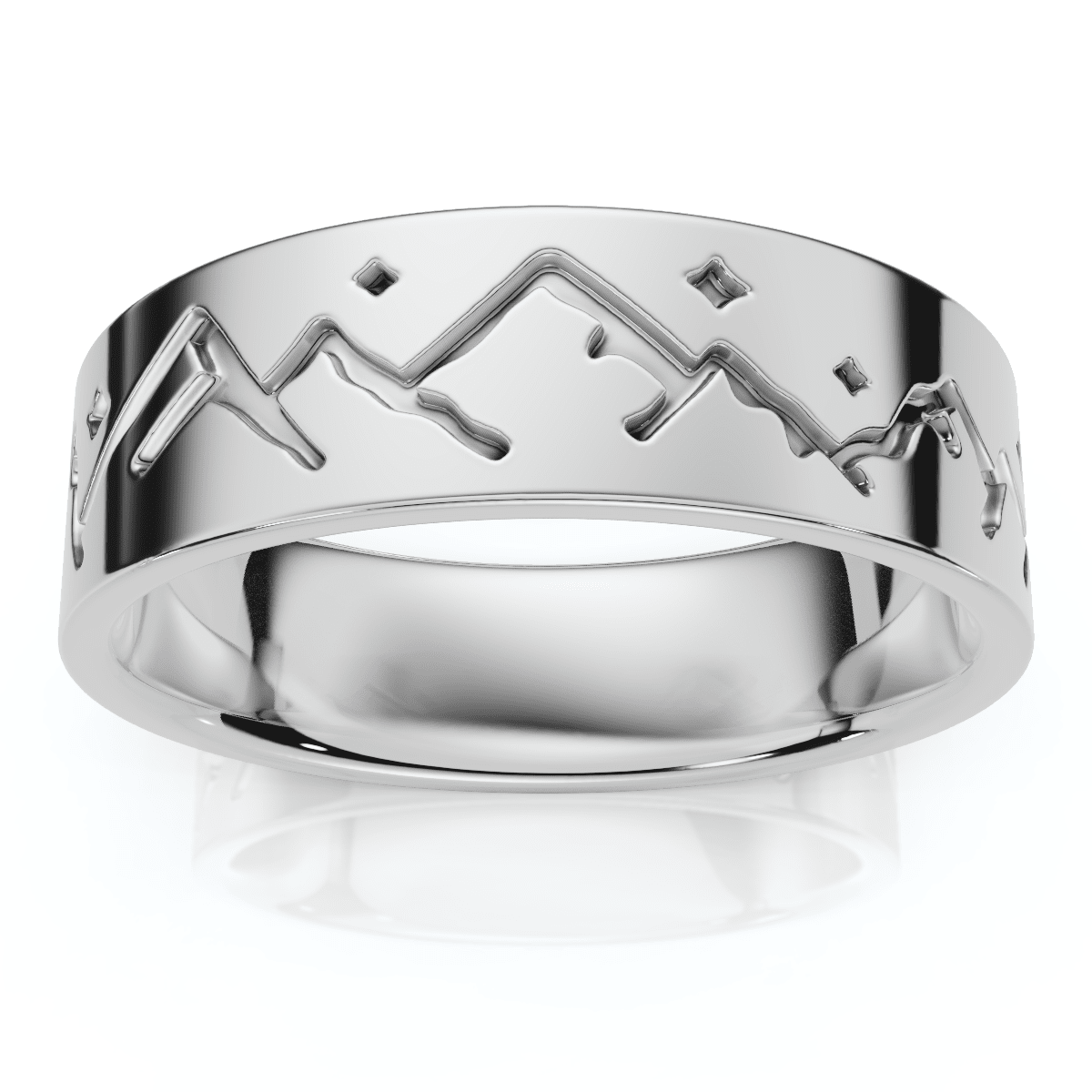 6mm 14k Yellow Gold Ring Nature Inspired Men's Wedding Band