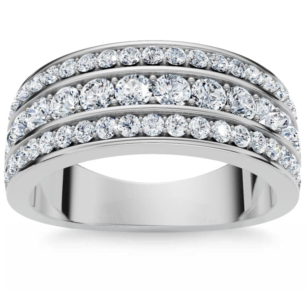 1Ct Men's Diamond Wedding Anniversary Ring 10k Gold Lab Grown