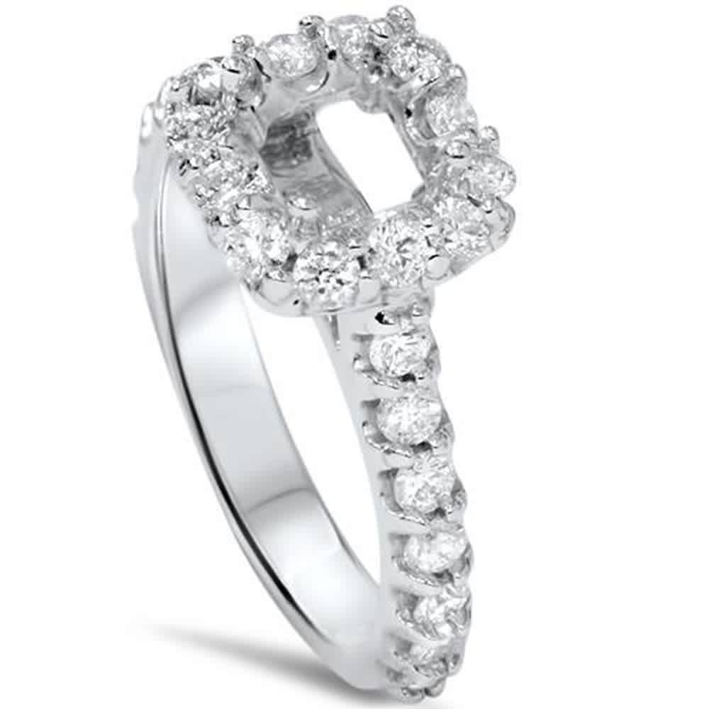 1/2ct Princess Cut Engagement Diamond Ring Setting 14K White Gold Size Selectable