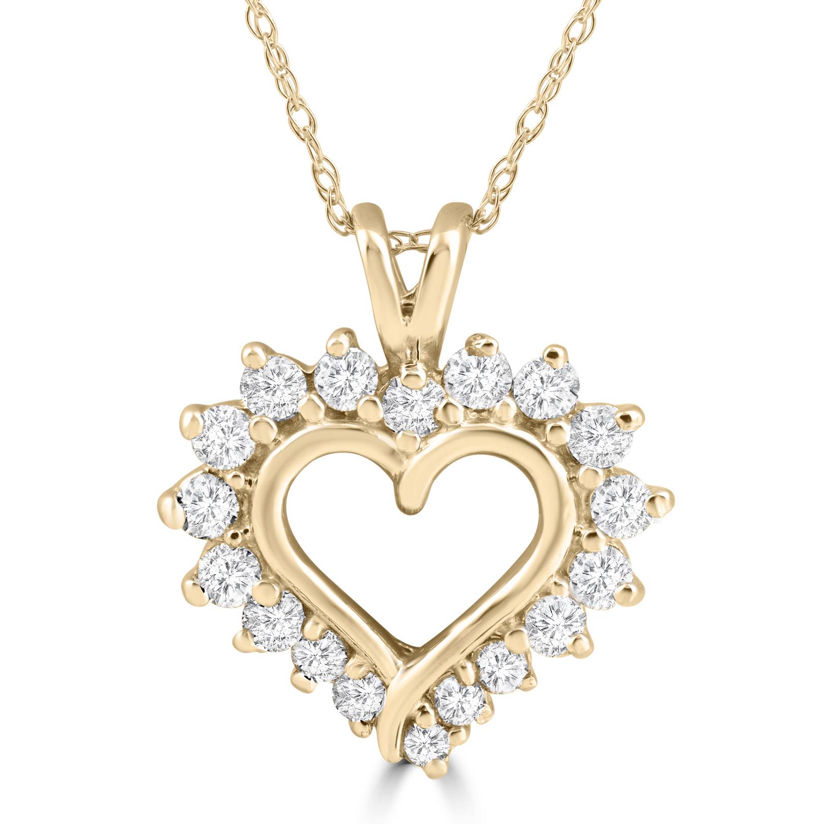 1/2Ct Diamond Petite Diamond Pendant Necklace in 14k White, Yellow, or Rose Gold