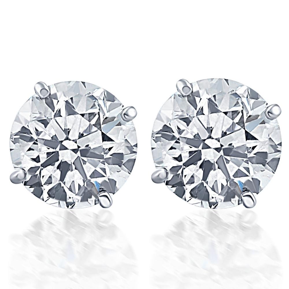 Screw Back 1 Ct T.W. Genuine Diamond Studs Available in 14k White or Yellow Gold