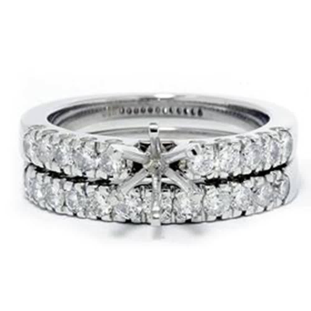 1ct Diamond Engagement Matching Wedding Ring Setting Size Selectable