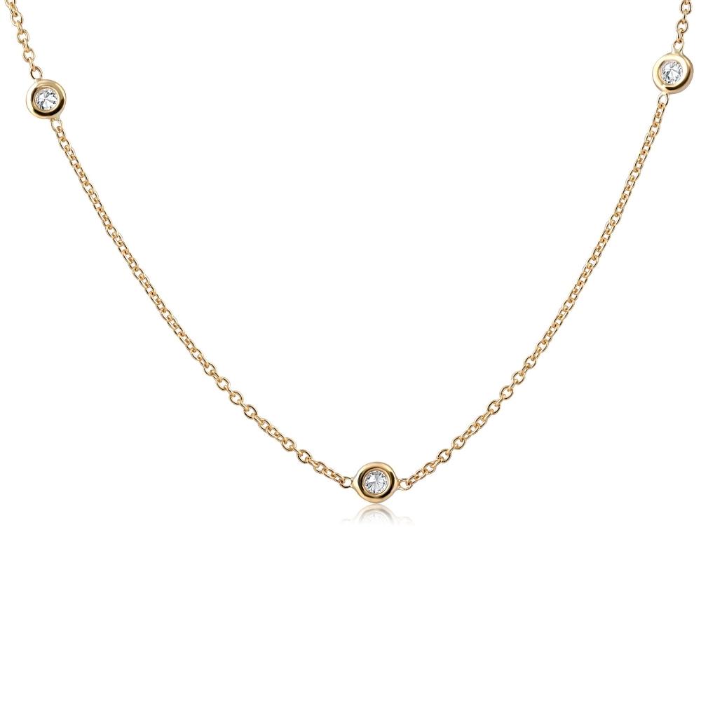 1/4ct Diamonds By The Yard 18" 14K Yellow Gold Women's Necklace