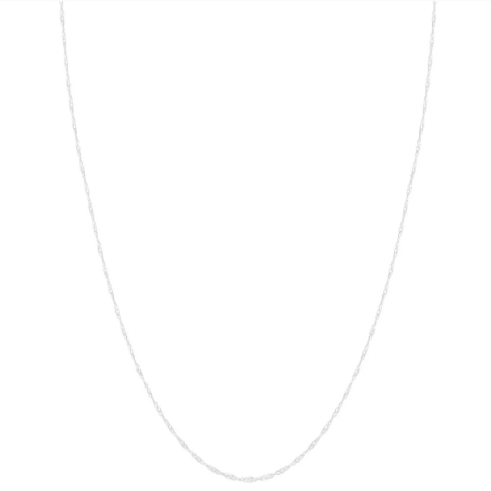 10k White Gold 1-millimeter Singapore Chain (18-inch)