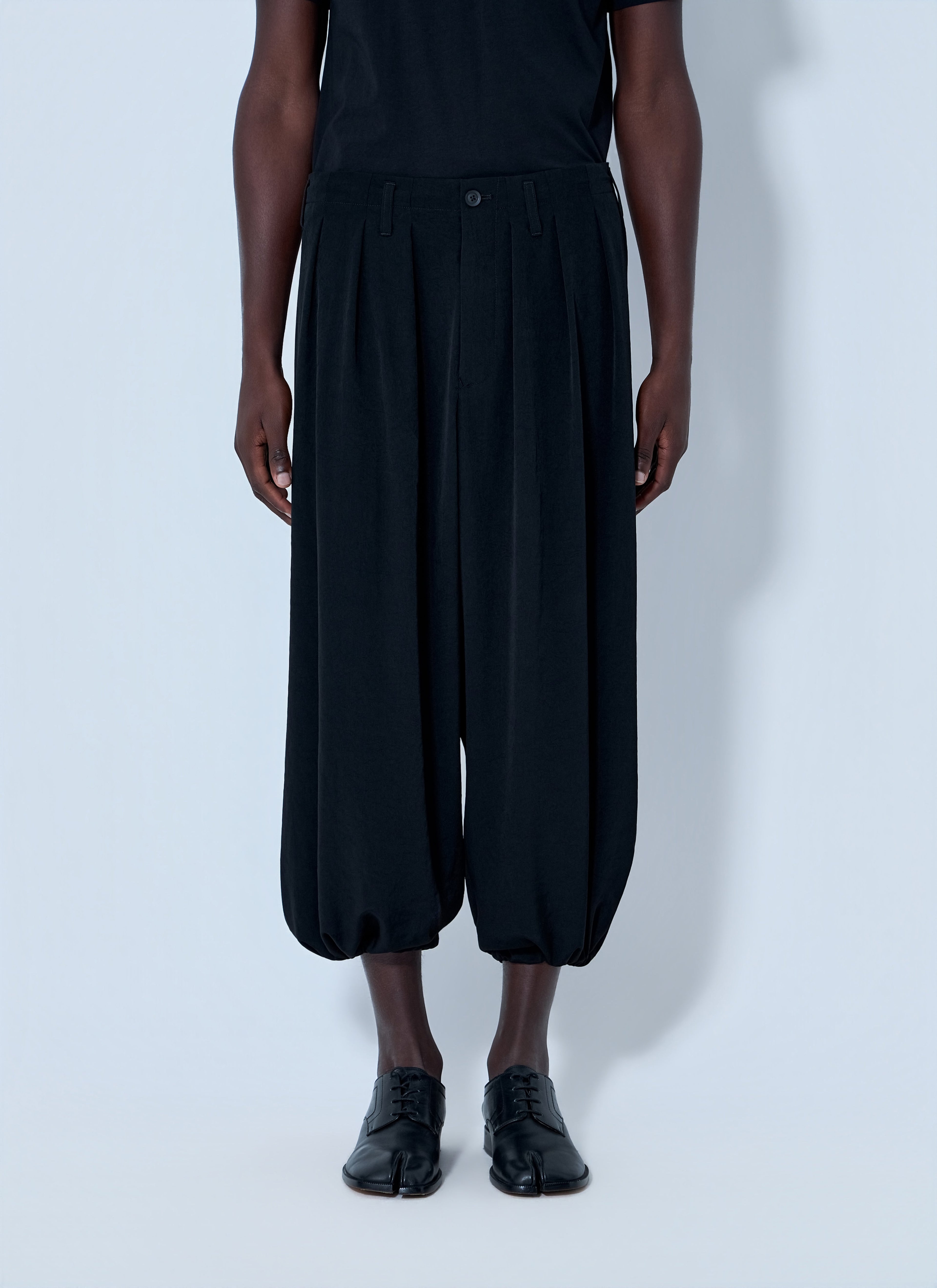 Yohji Yamamoto Men Pleated Drop-Crotch Trousers