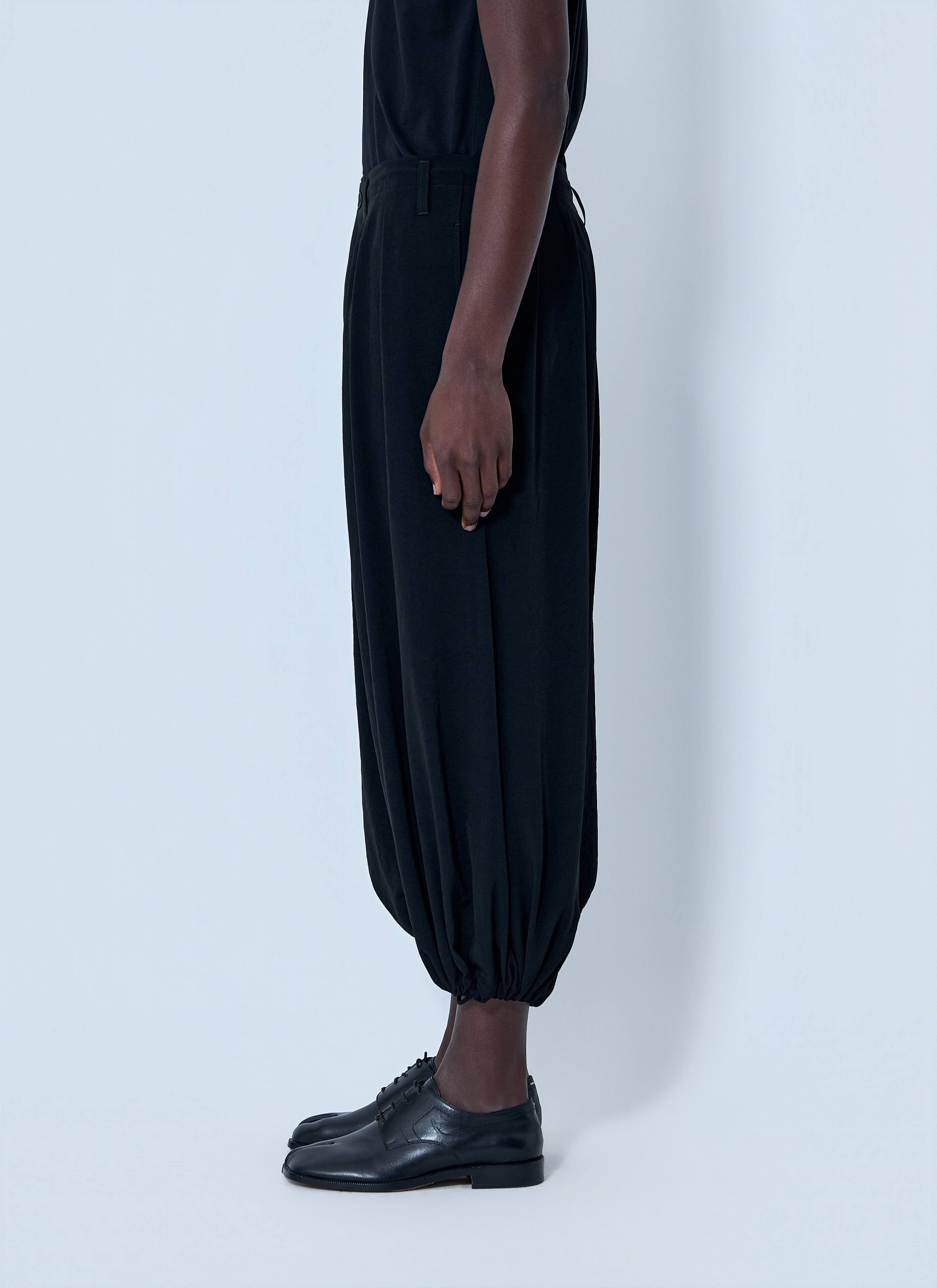 Yohji Yamamoto Men Pleated Drop-Crotch Trousers