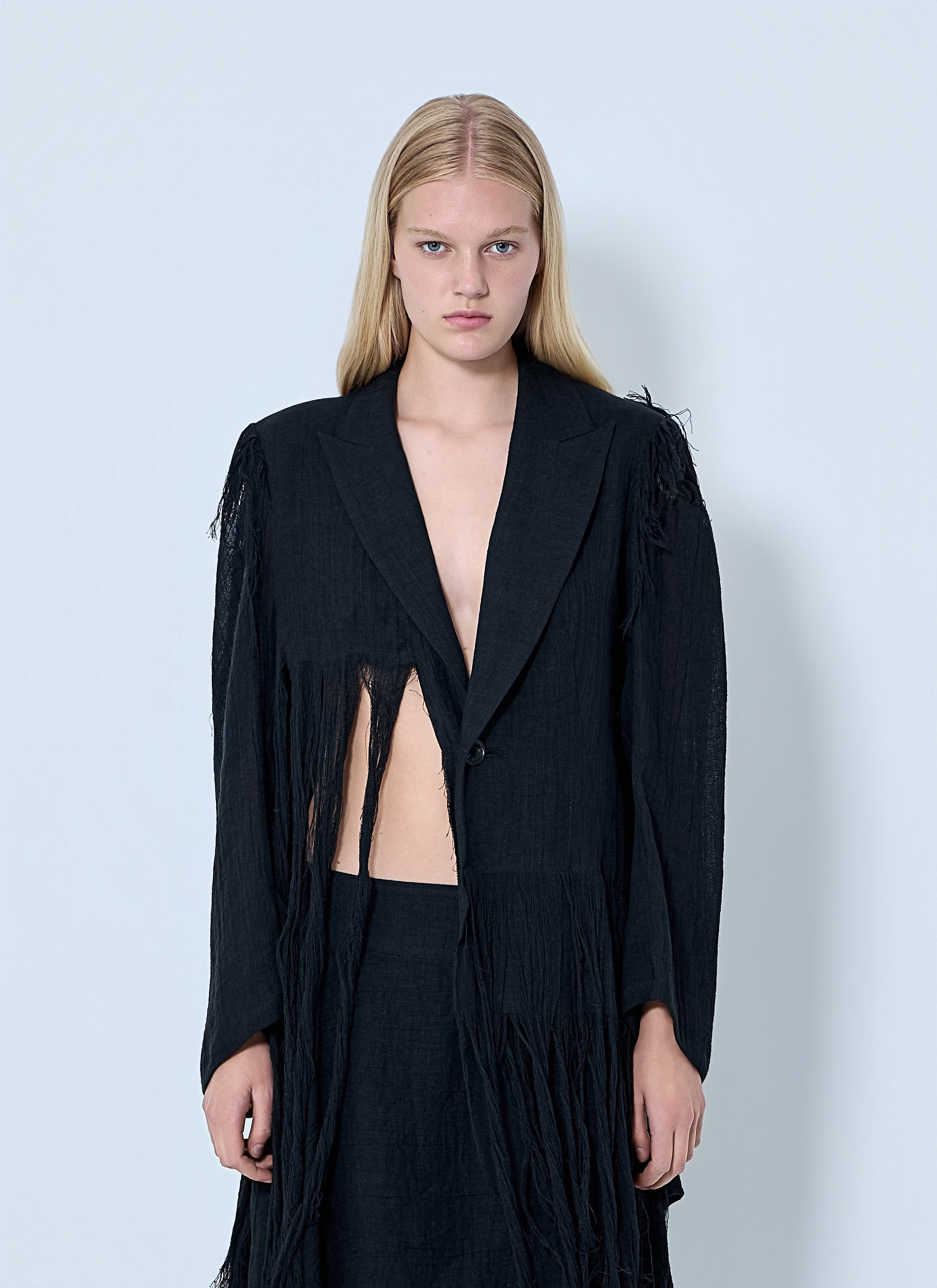 Yohji Yamamoto Women Frayed Hem Blazer
