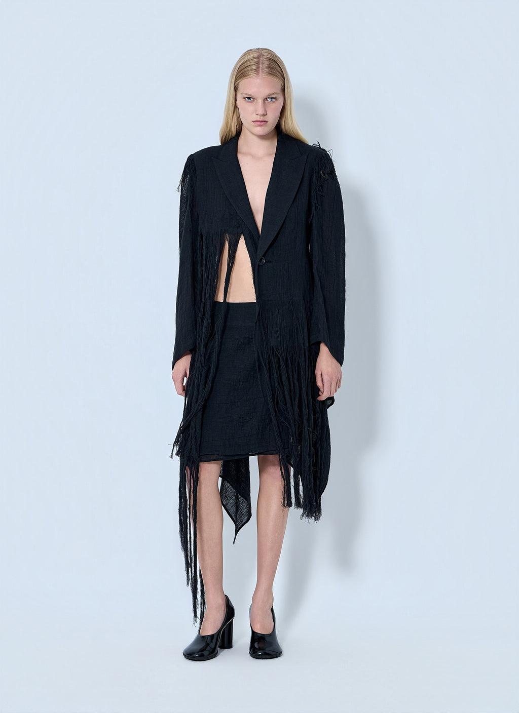 Yohji Yamamoto Women Frayed Hem Blazer