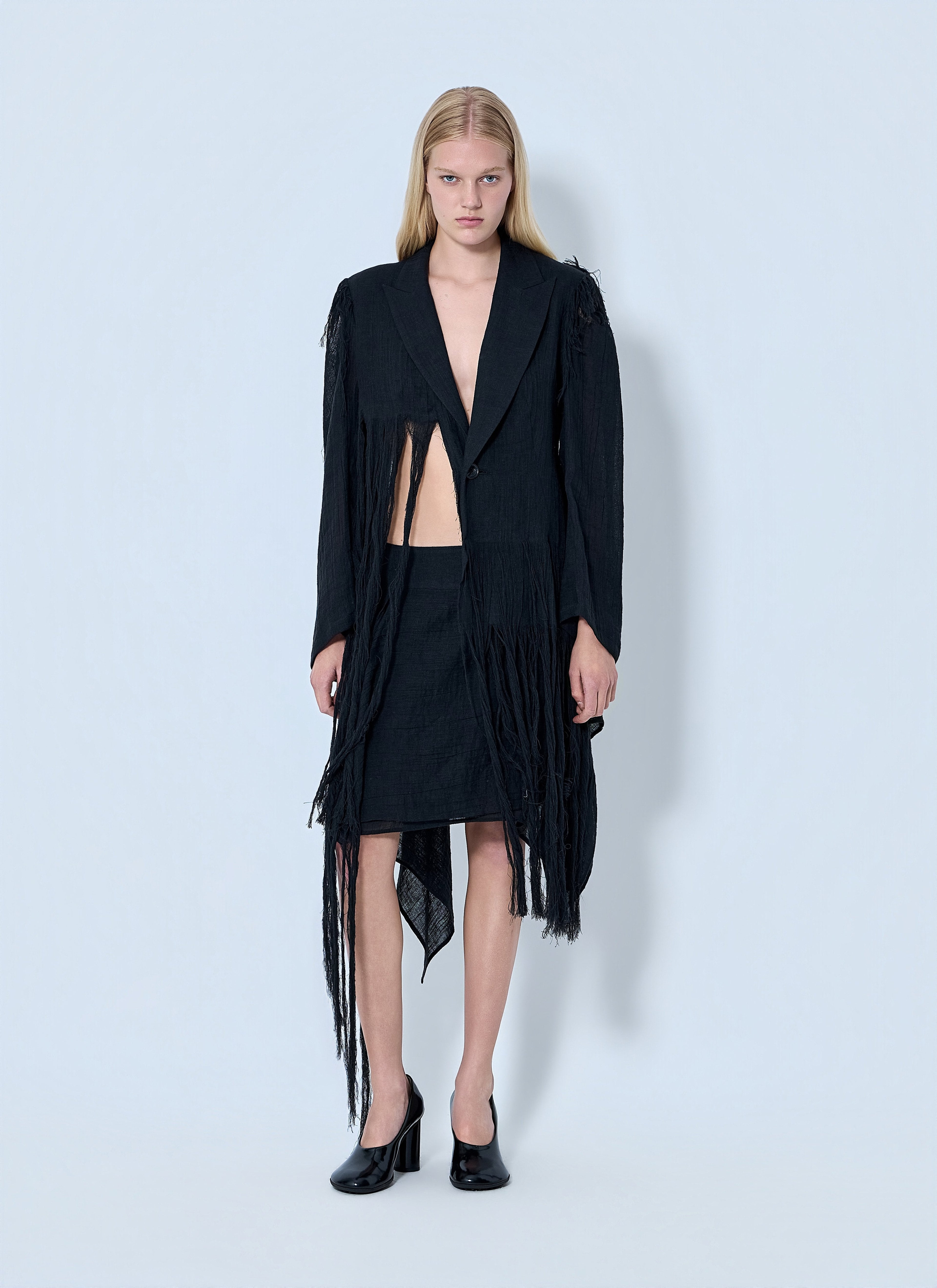 Yohji Yamamoto Women Frayed Hem Blazer