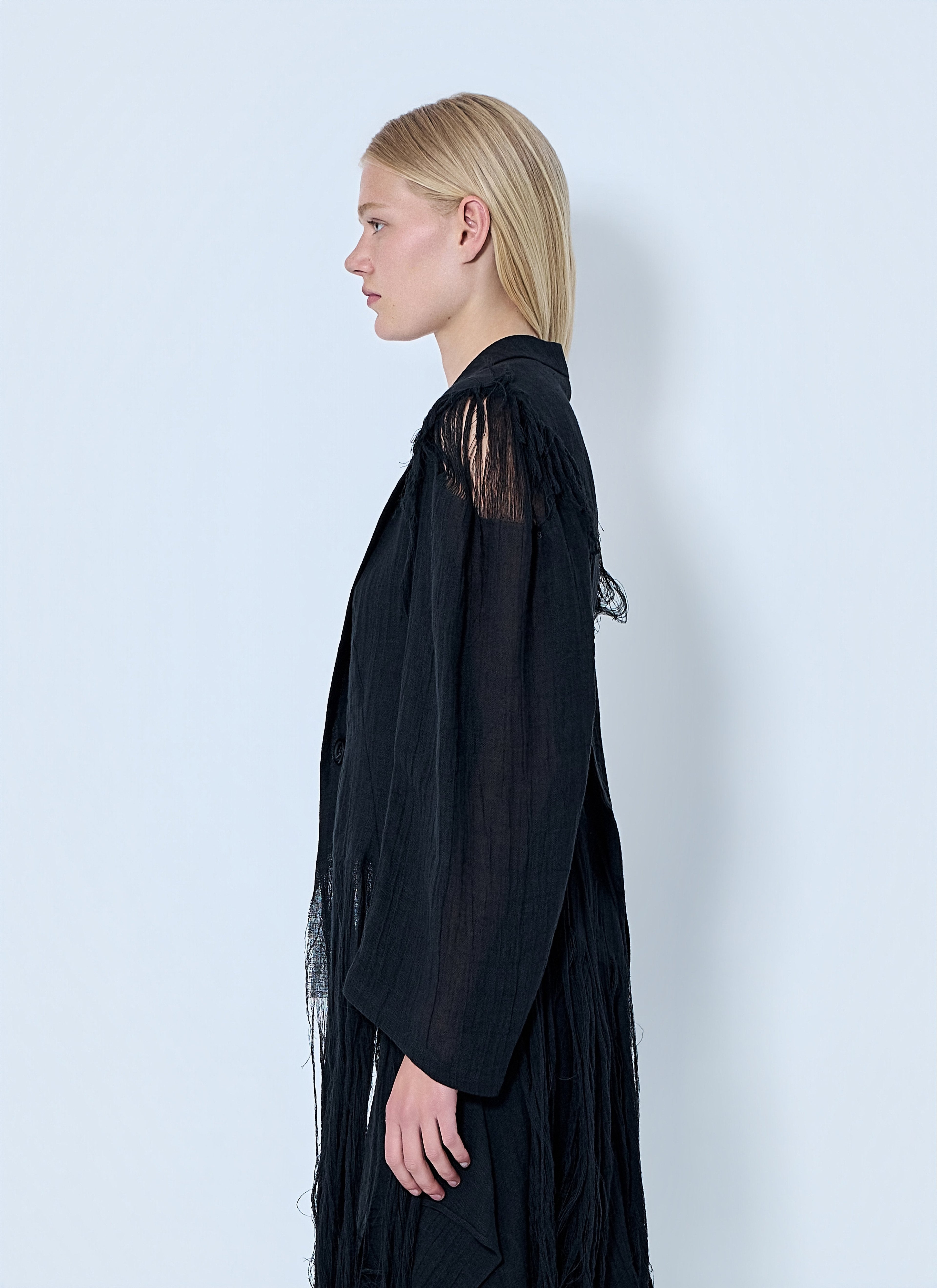 Yohji Yamamoto Women Frayed Hem Blazer