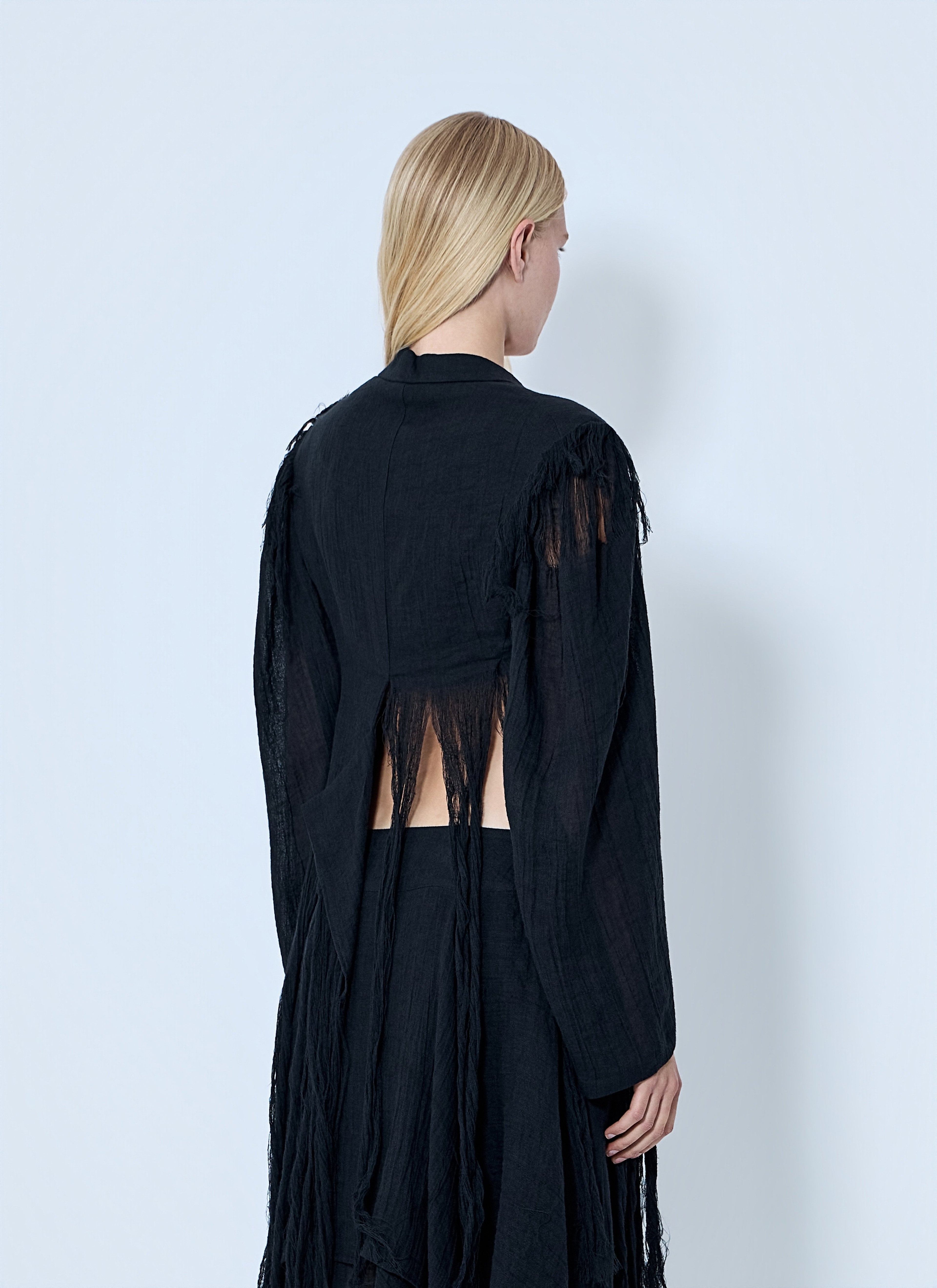 Yohji Yamamoto Women Frayed Hem Blazer