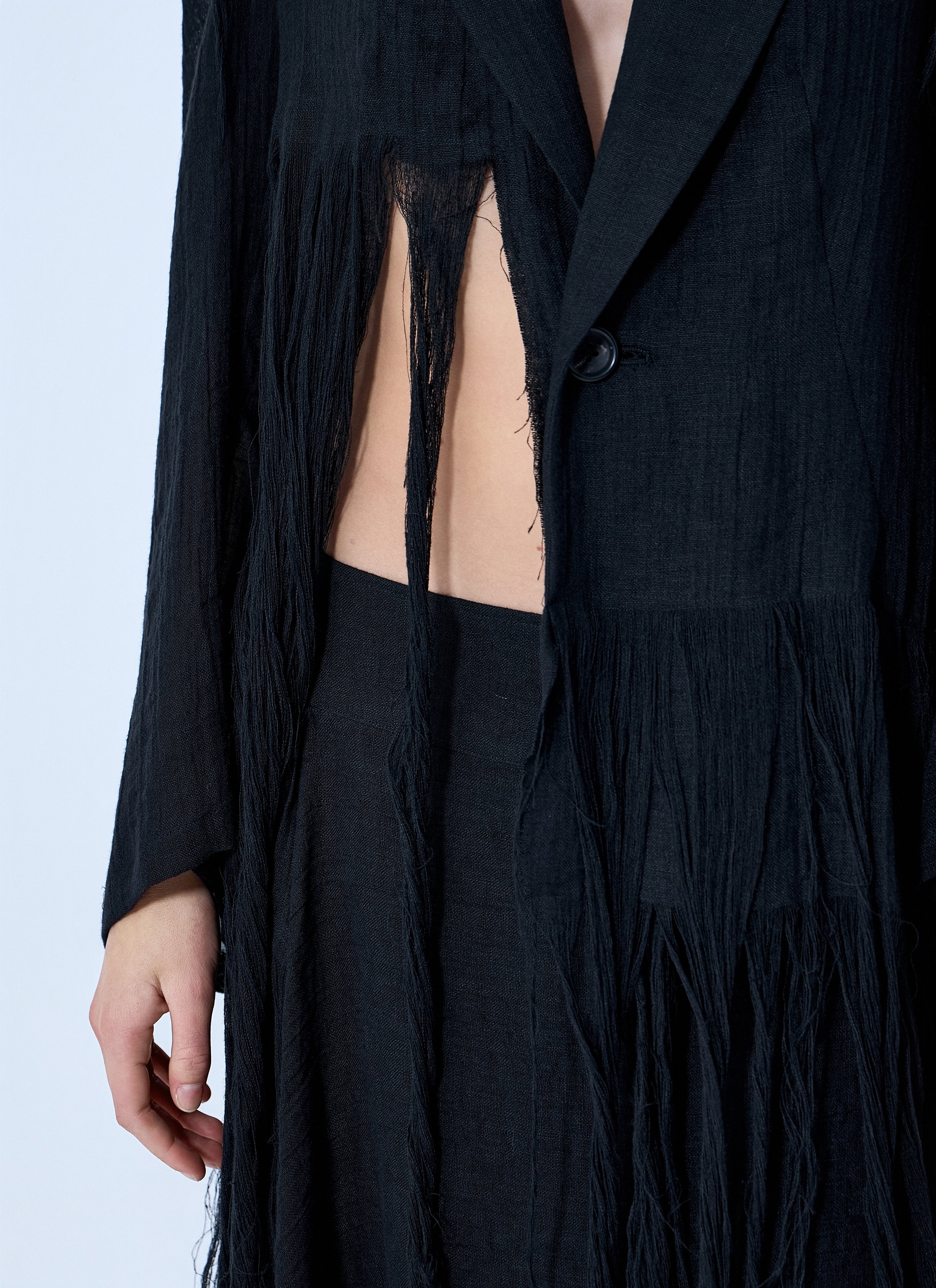 Yohji Yamamoto Women Frayed Hem Blazer