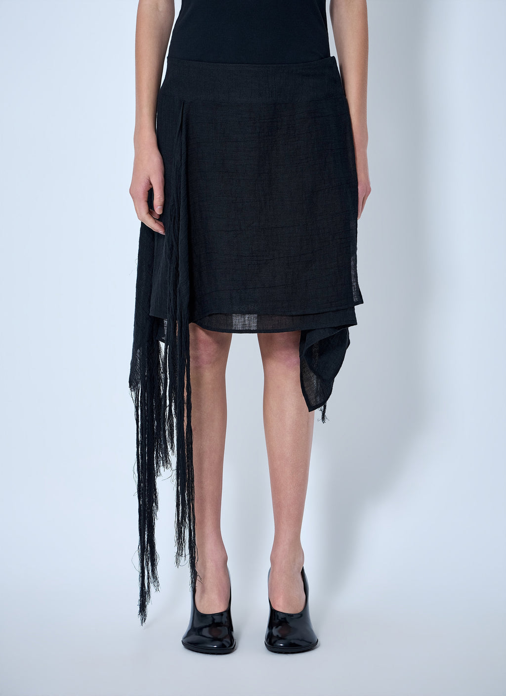 Yohji Yamamoto Women Asymmetric Fringe Skirt