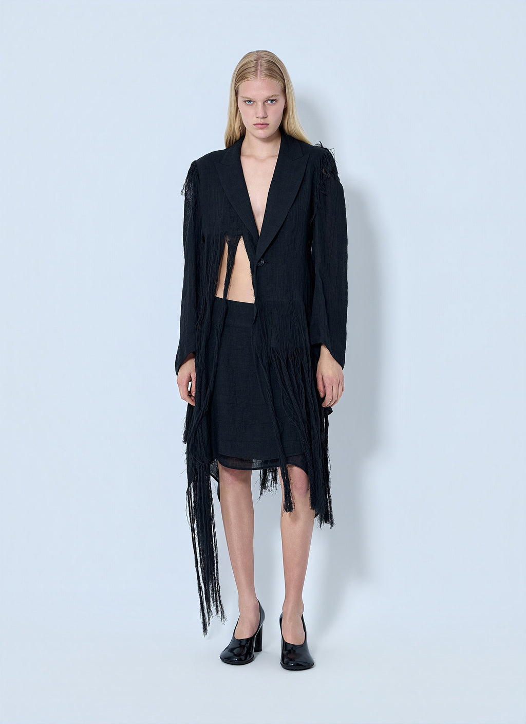 Yohji Yamamoto Women Asymmetric Fringe Skirt