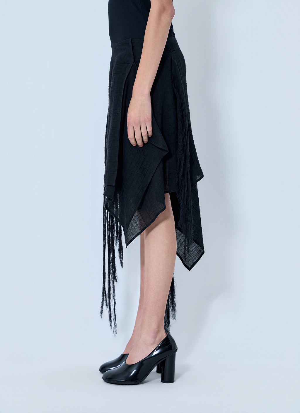 Yohji Yamamoto Women Asymmetric Fringe Skirt