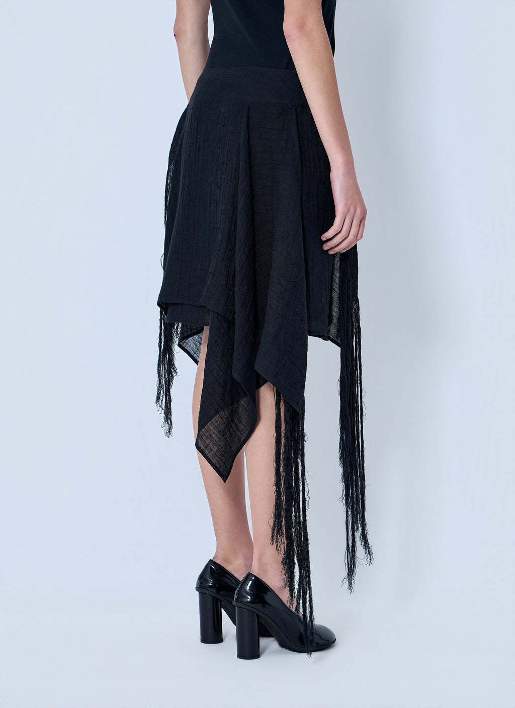 Yohji Yamamoto Women Asymmetric Fringe Skirt