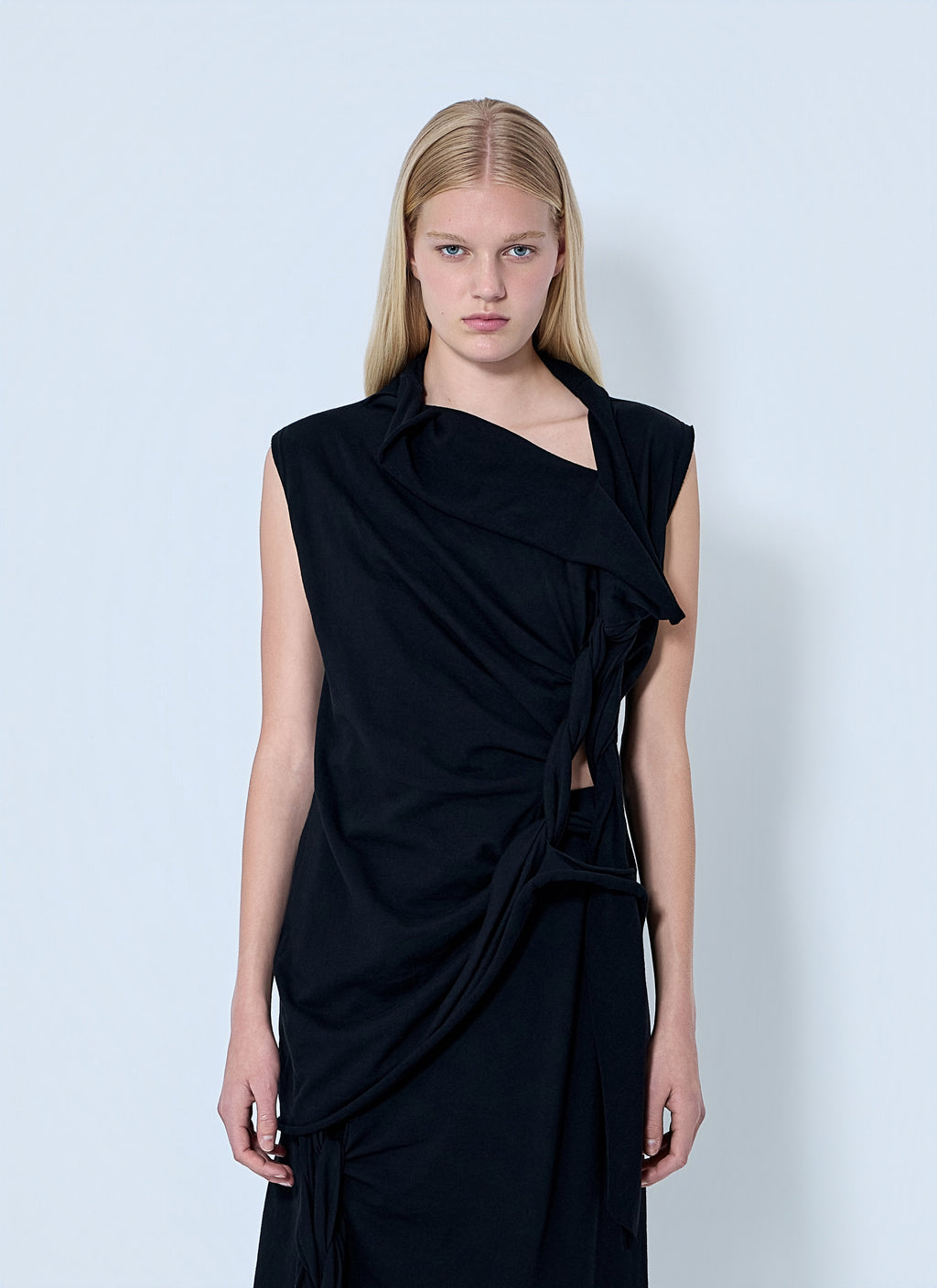 Yohji Yamamoto Women High Twisted French Terry Braided Top