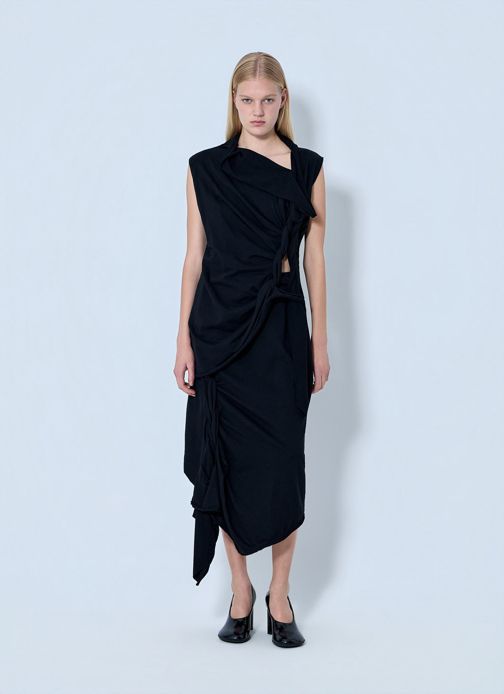 Yohji Yamamoto Women High Twisted French Terry Braided Top