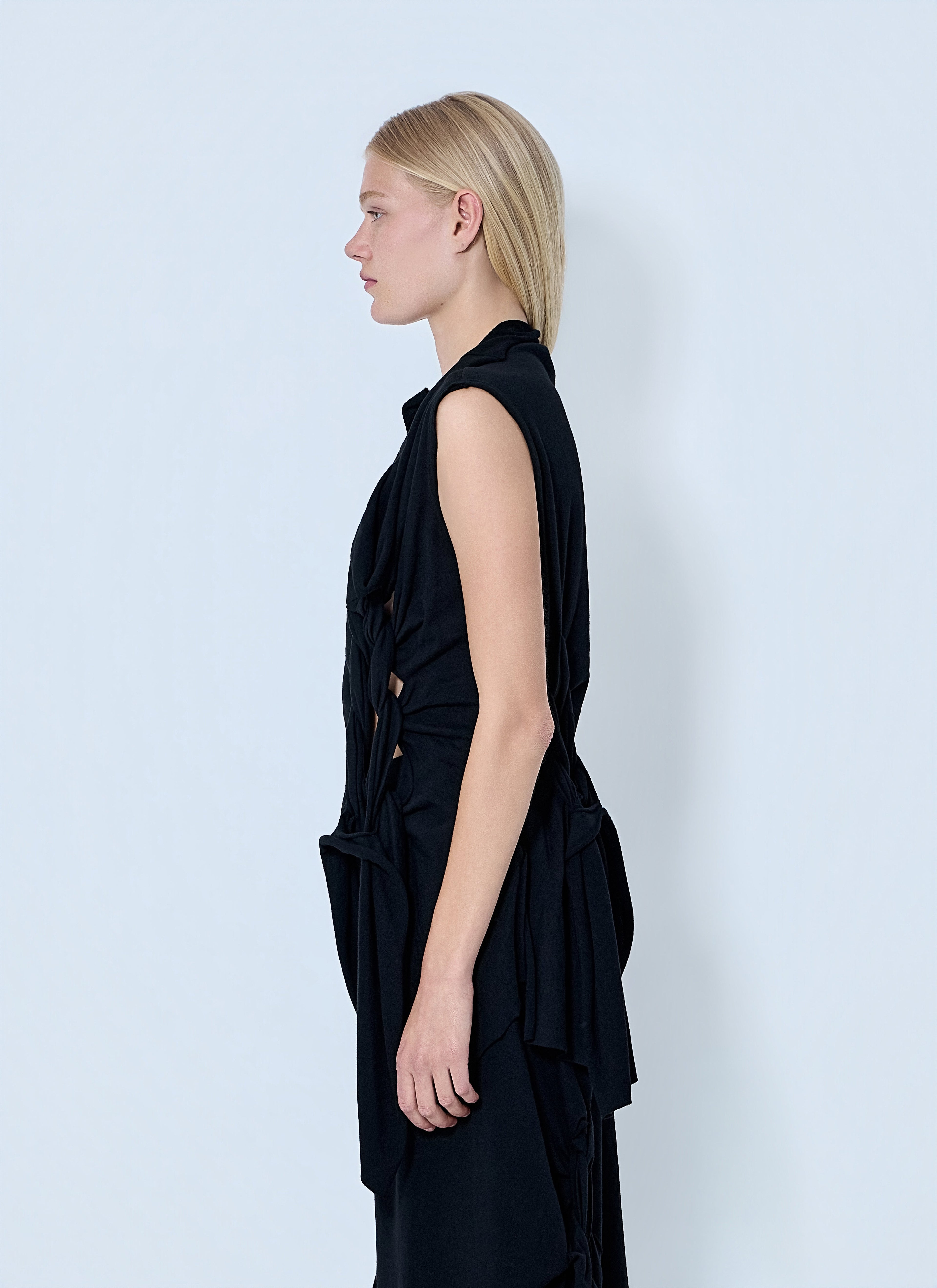 Yohji Yamamoto Women High Twisted French Terry Braided Top